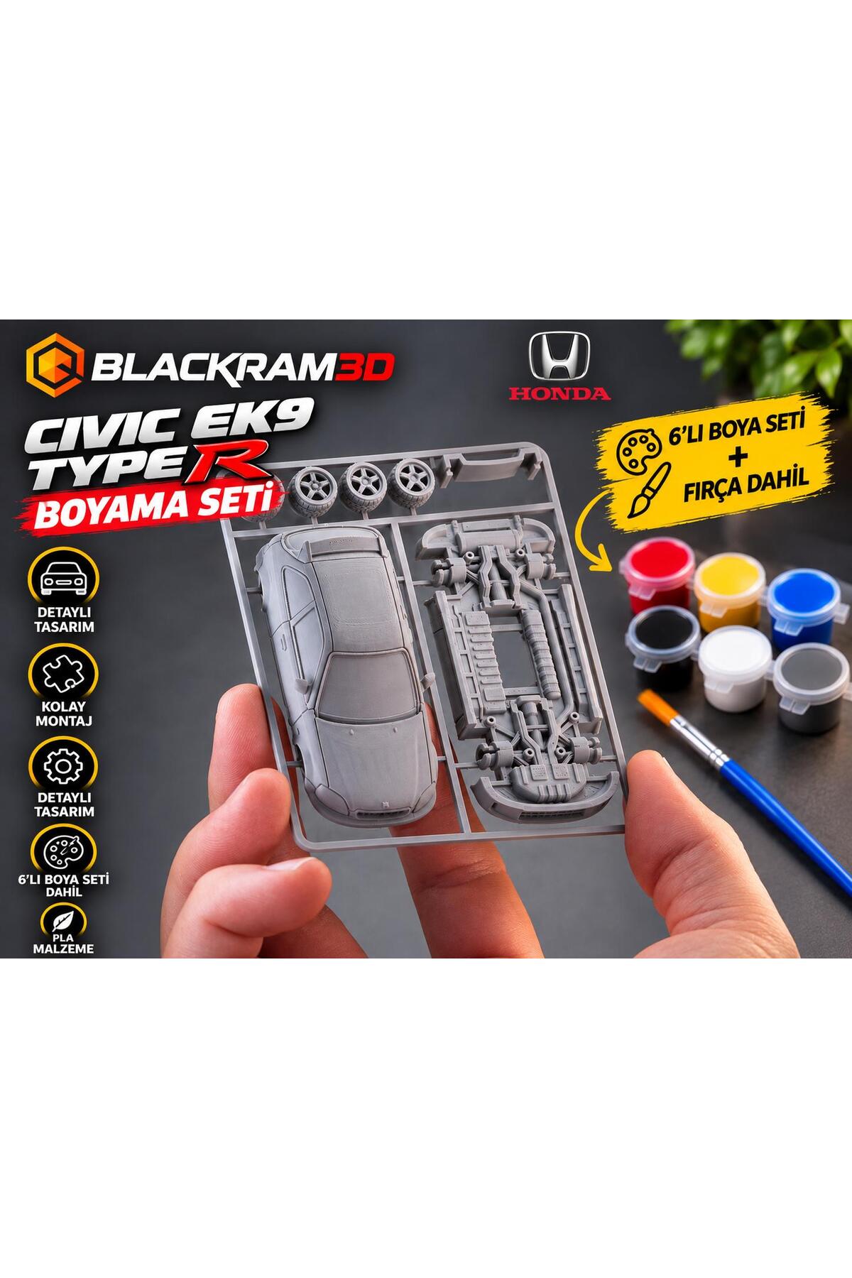 Honda Civic EK9 TepeR Boyama Seti | Kolay Montaj | Boya ve Fırça Dahil
