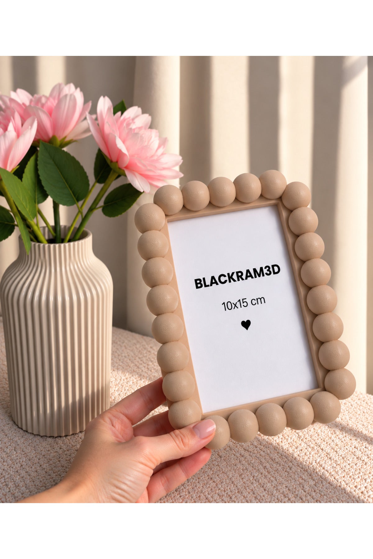 Dekoratif Fotoğraf Çerçevesi 10x15 cm – Modern Tasarım Masaüstü Çerçeve