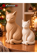 Dekoratif Kedi Biblo Seti | 2’li Kedi Figürü | 10 cm - 12 cm