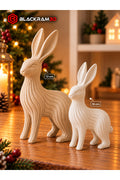 Dekoratif Tavşan Biblo Seti | 2’li Tavşan Figürü | 10 cm - 12 cm