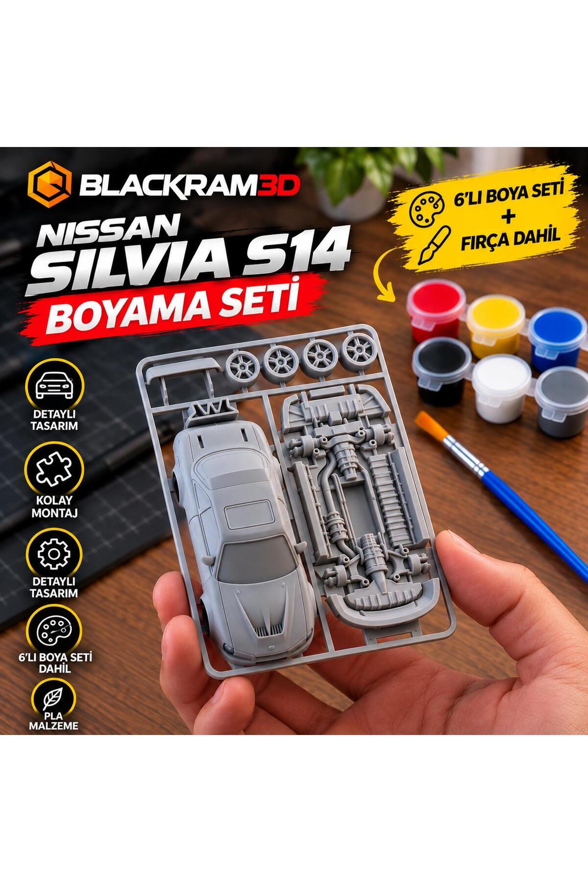 Nissan Silvia S14 Boyama Seti | Kolay Montaj | Boya ve Fırça Dahil
