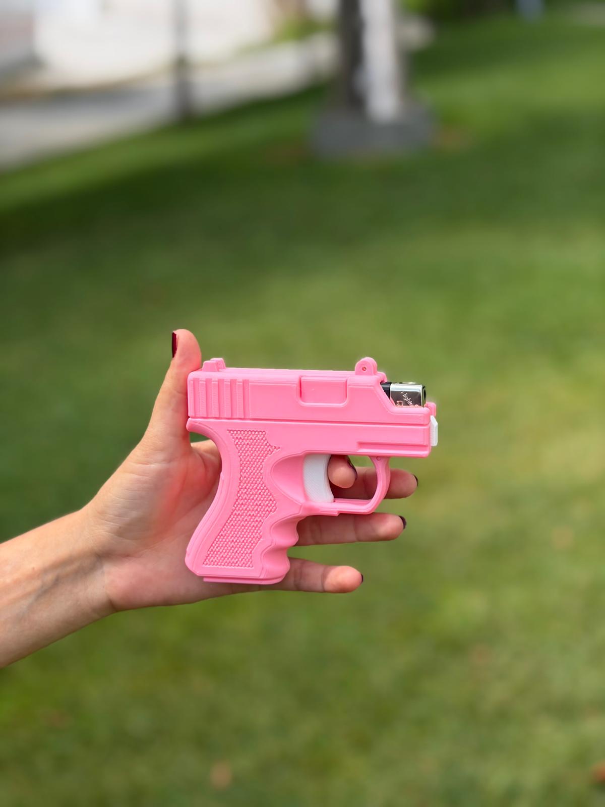 Tabanca Formlu Çakmak Kılıfı – Pembe