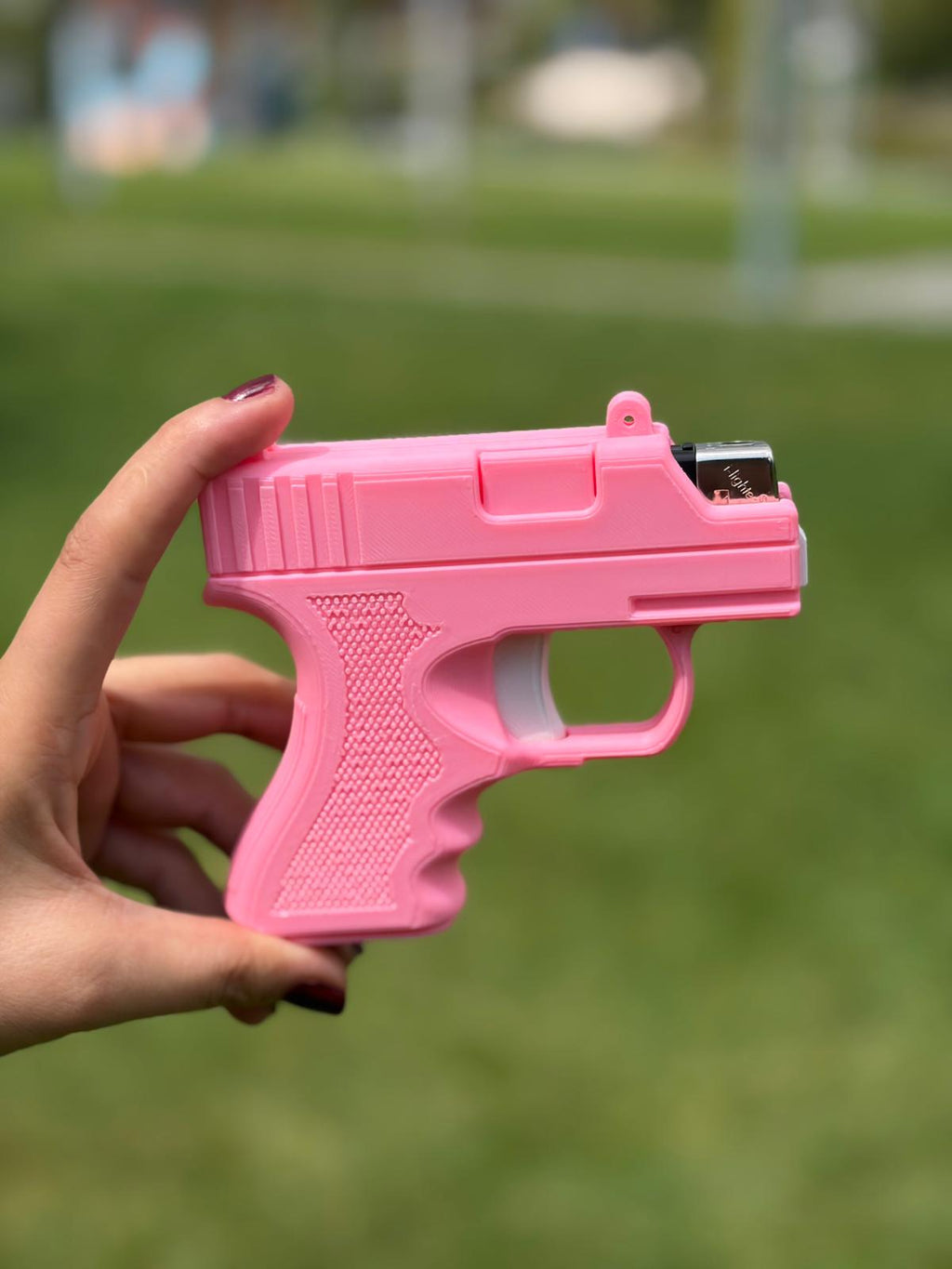 Tabanca Formlu Çakmak Kılıfı – Pembe