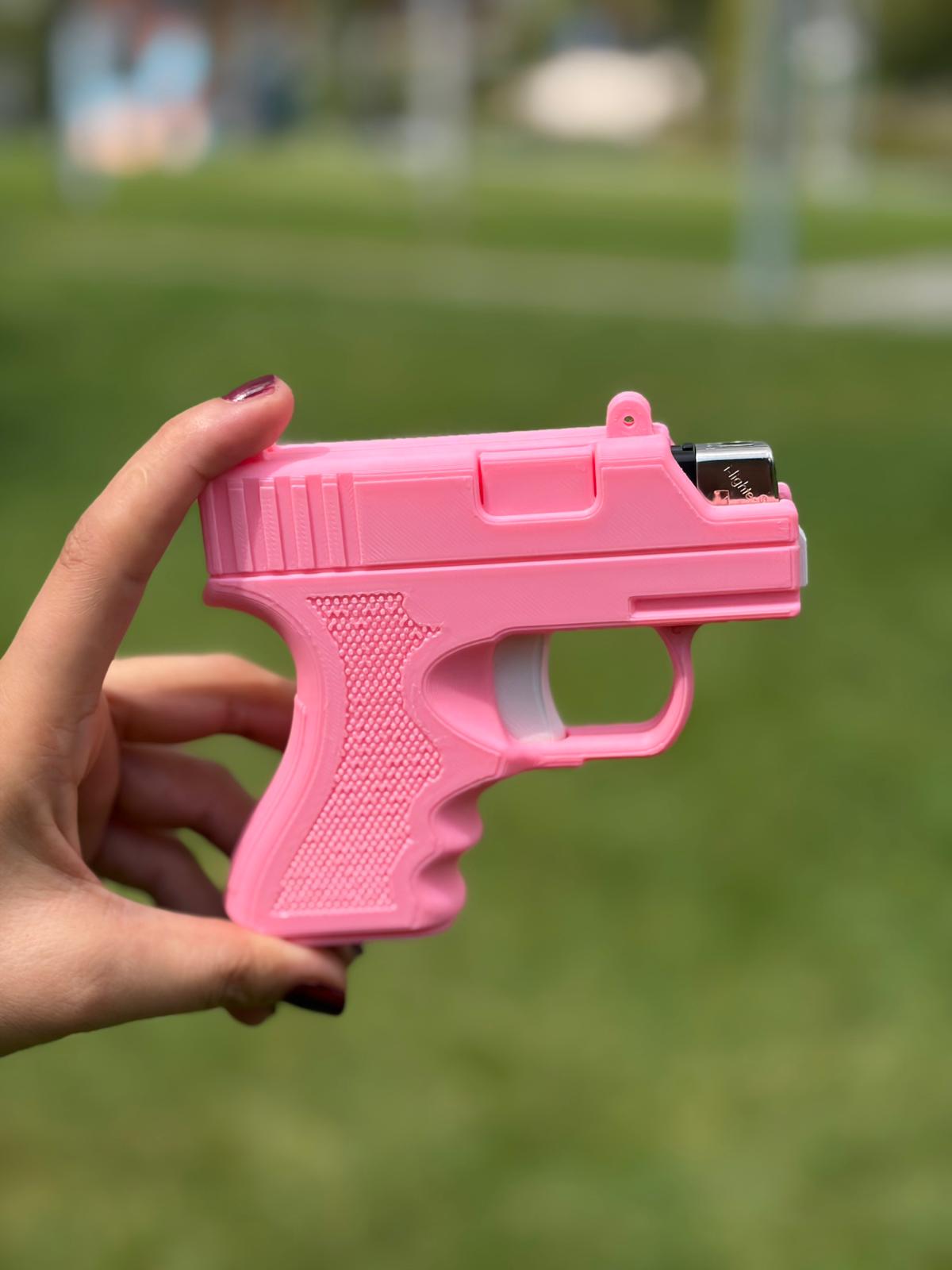 Tabanca Formlu Çakmak Kılıfı – Pembe