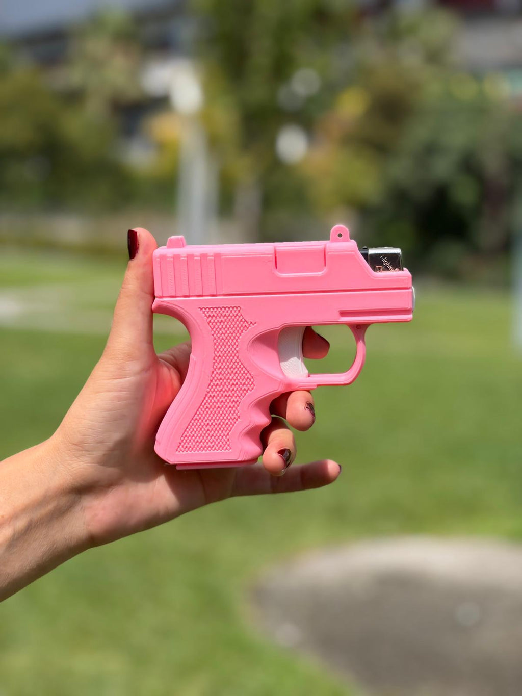Tabanca Formlu Çakmak Kılıfı – Pembe